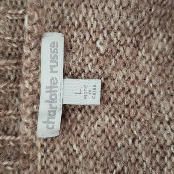 Charlotte Russe brown/tan ombre cropped elbow sleeve sweater size L - Picture 3 of 4